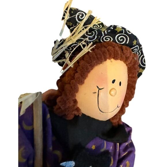 Shelf Sitter Witch Avon Porcelain Doll Gift Collection VTG Halloween Cat READ - Picture 4 of 6